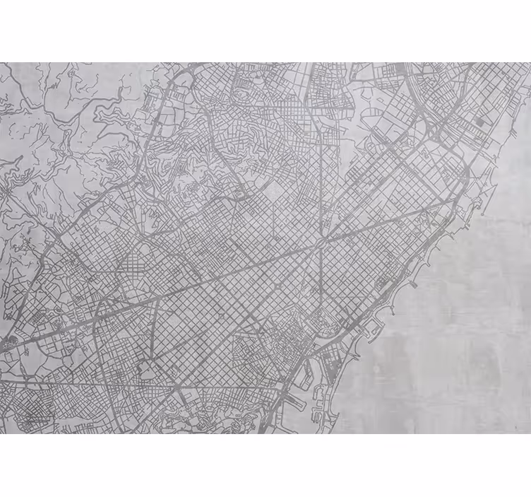 Blinds in a kitchen city map of barcelona - TenStickers