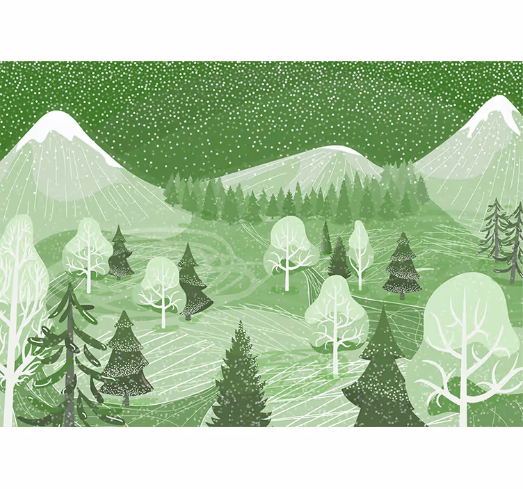 Blinds in a kitchen green vintage forest - TenStickers