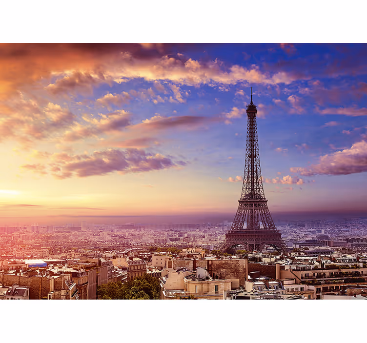 Blinds in a kitchen with a view of paris - TenStickers