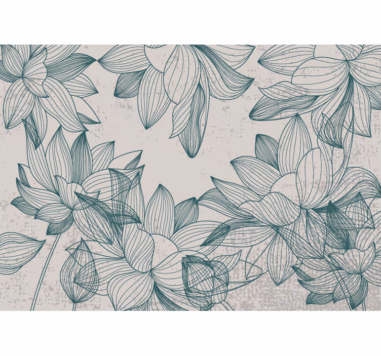 Blinds in a kitchen with flower silhouettes - TenStickers
