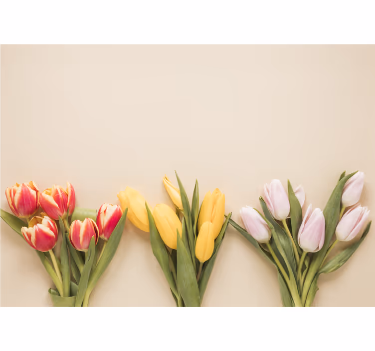 Blinds in a kitchen three different colors of flowers - TenStickers