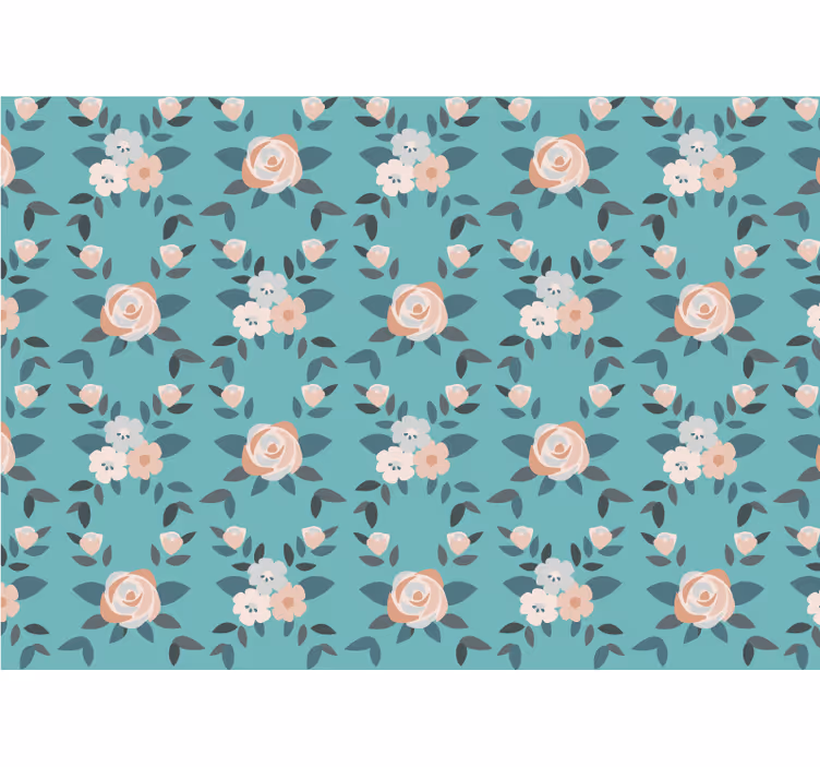 Blinds in a kitchen with pastel multicolor roses - TenStickers