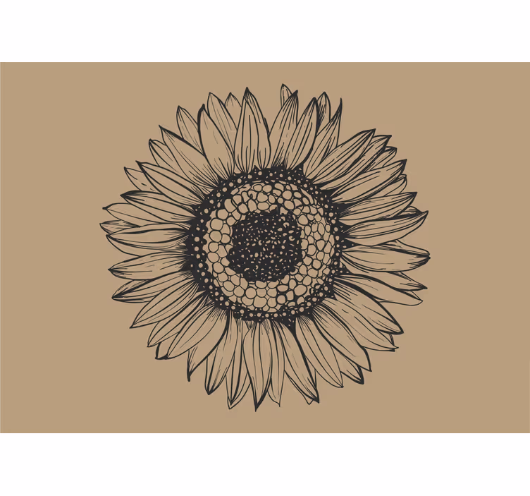 Blinds in a kitchen beige sunflower - TenStickers