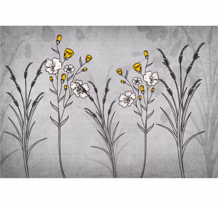 Blinds in a kitchen with scandinavian grey plants - TenStickers