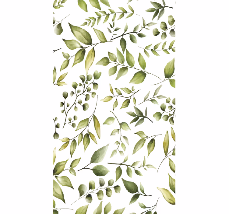 Blinds in a kitchen watercolor eucalyptus leaves - TenStickers