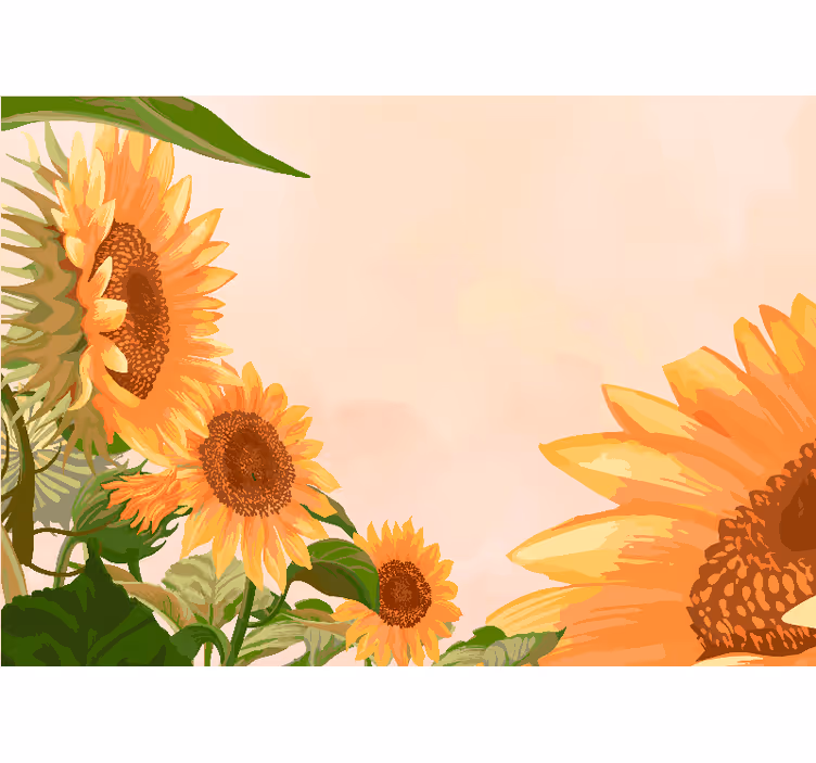 Blinds in a kitchen painted sunflowers - TenStickers