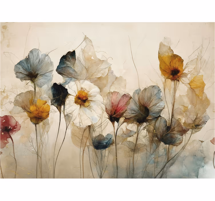 Blinds in a kitchen with dried beautiful flowers - TenStickers