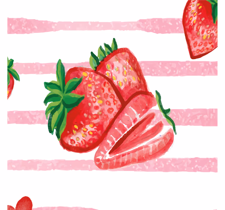 Blinds in a kitchen with seamless strawberries design - TenStickers