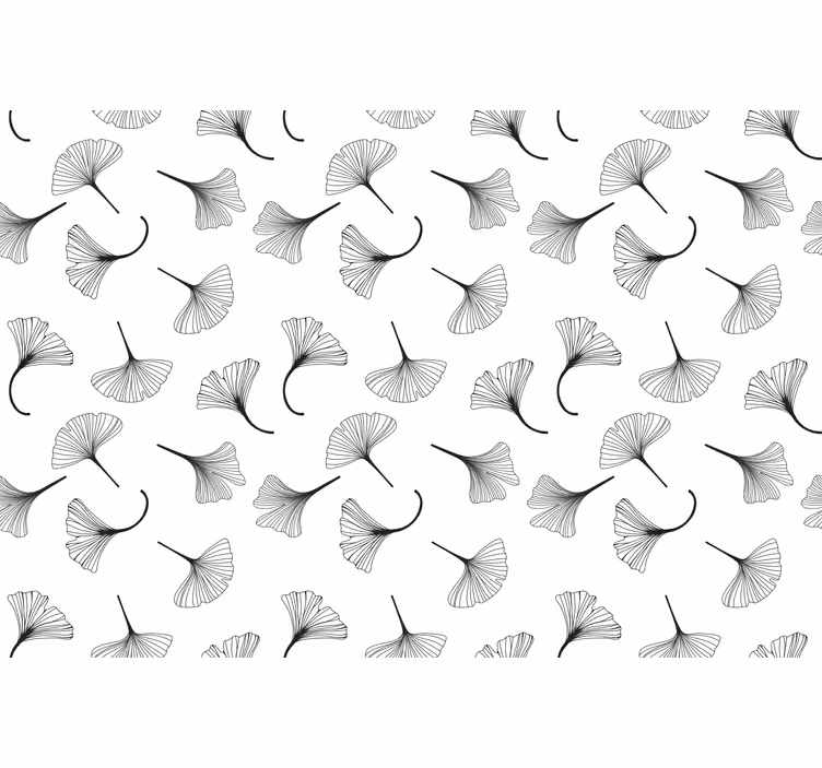 Blinds in a kitchen ginkgo leaves black design - TenStickers