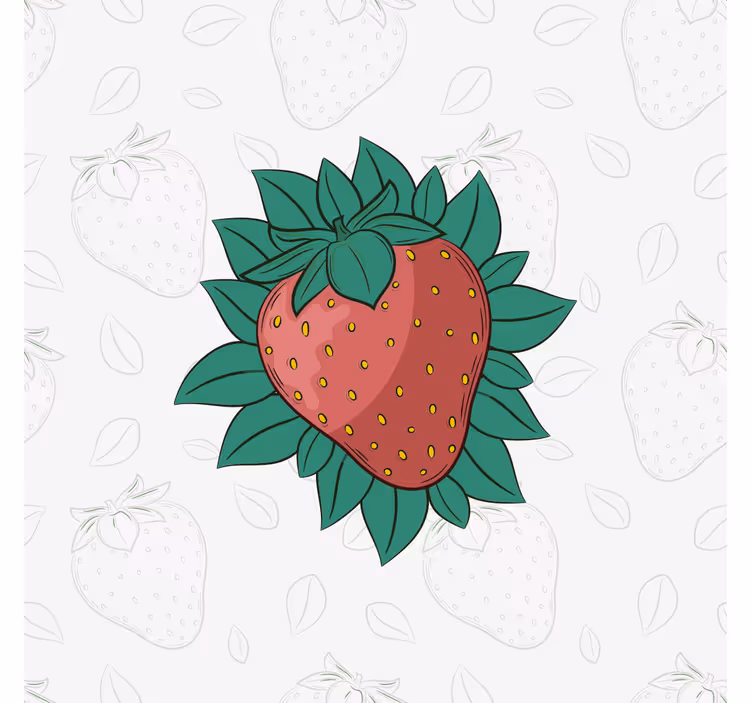 Blinds in a kitchen bright juicy strawberries leaves - TenStickers