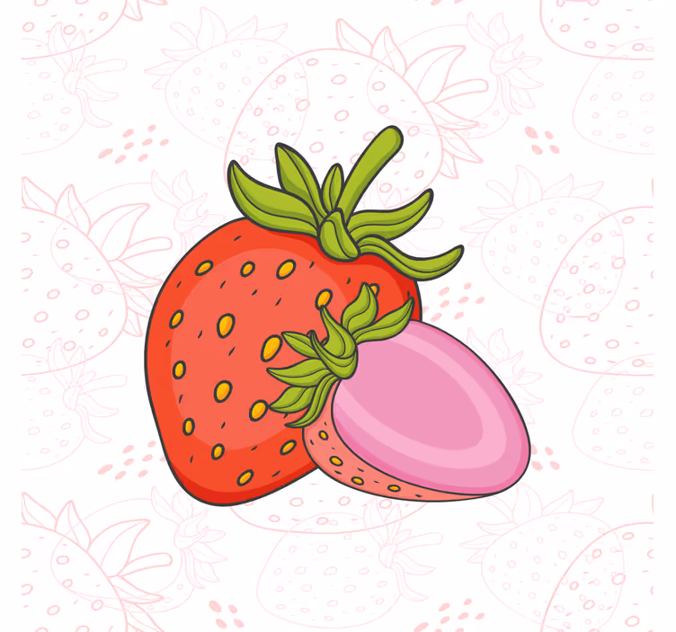 Blinds in a kitchen seamless red and pink strawberries - TenStickers