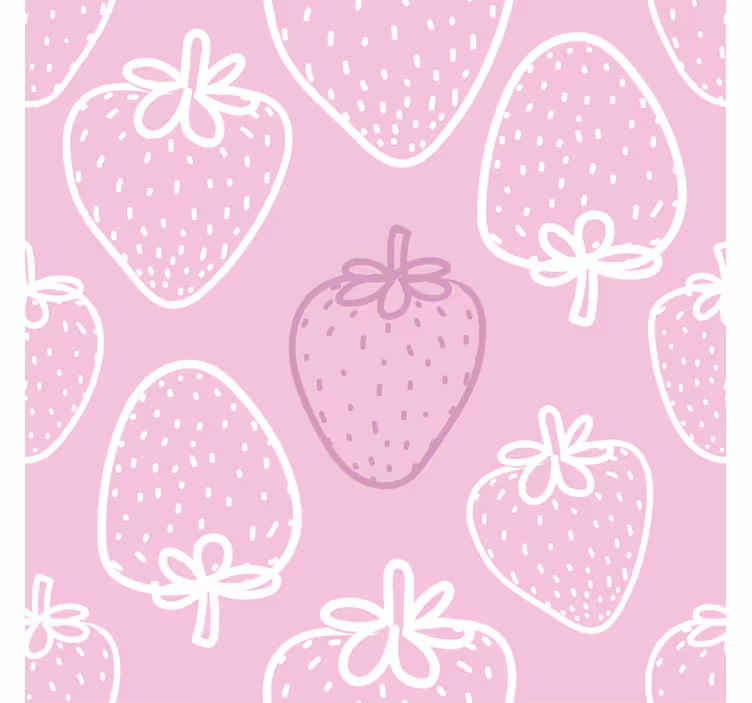 Blinds in a kitchen seamless pink strawberry pattern - TenStickers