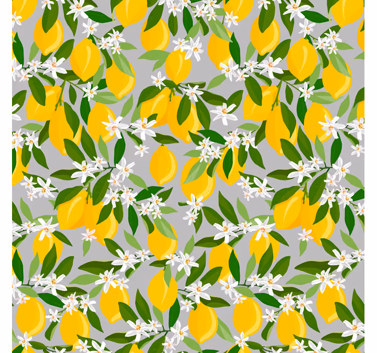 Lemon tree pattern blinds in a kitchen - TenStickers