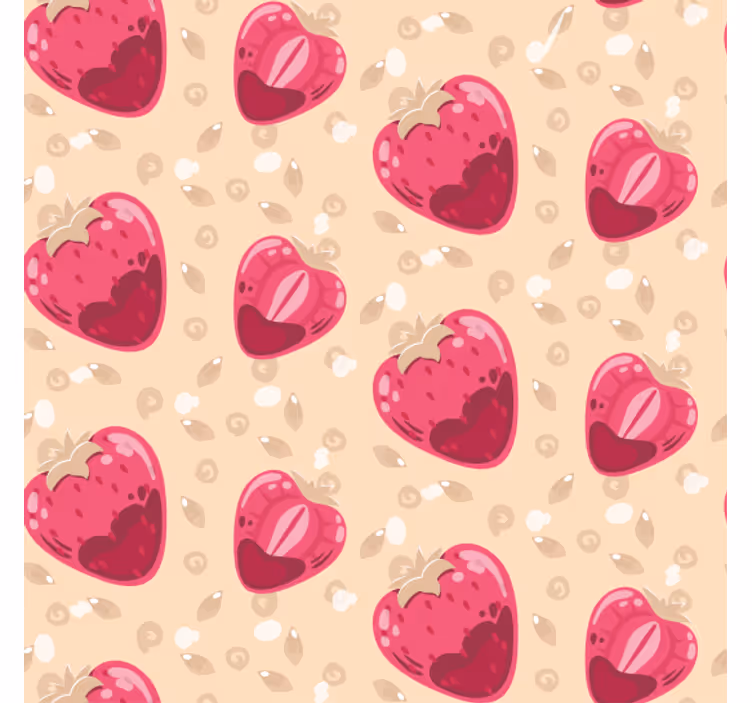 Blinds in a kitchen with strawberry pattern on beige - TenStickers