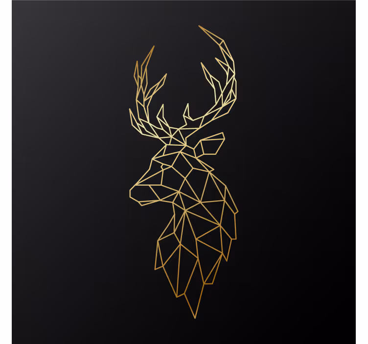 Living room blind golden origami deer - TenStickers