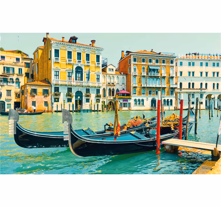 Living room blind aquarella venice canals - TenStickers