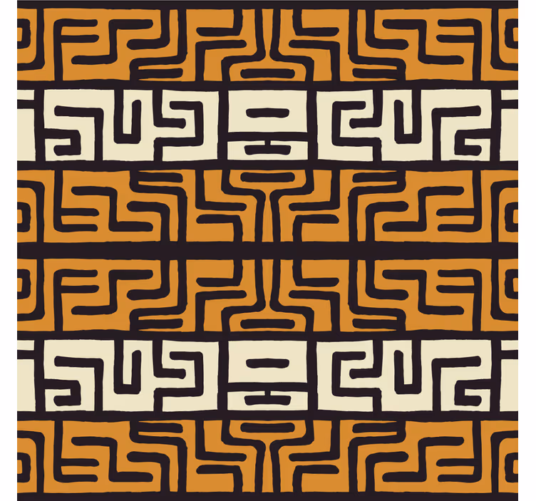 Living room blind african style abstract brown pattern - TenStickers