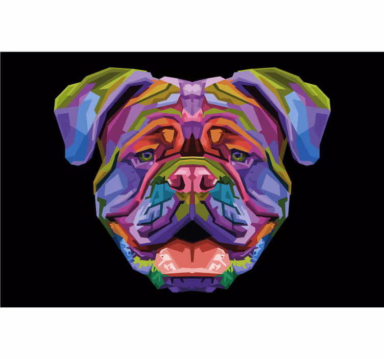 Living room blind modern colorful dogs - TenStickers