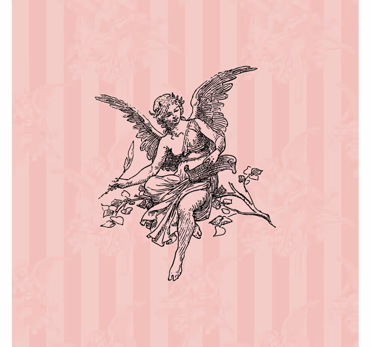 Living room blind with toile de jouy art design - TenStickers