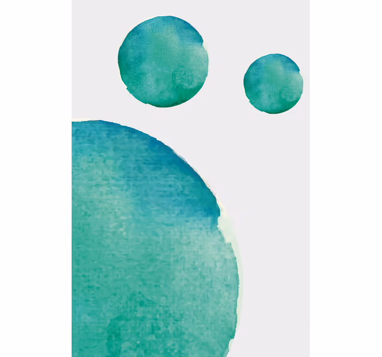 Living room blind in abstract aquamarine watercolor - TenStickers