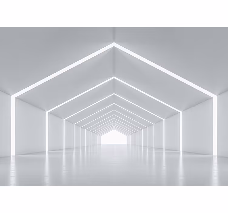 White roller blind with 3d effect tunnel design - TenStickers