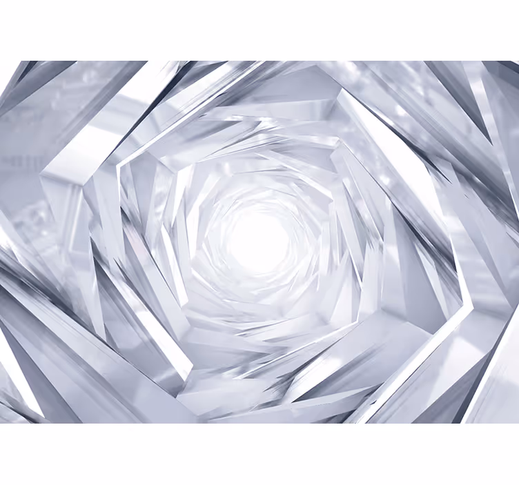 White roller blind abstract geometric tunnel - TenStickers