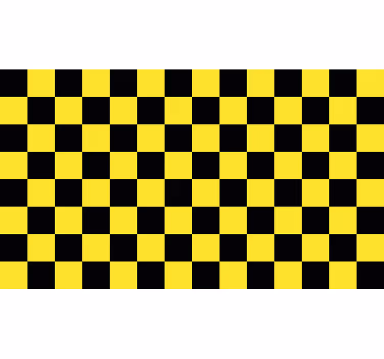 Yellow roller blind yellow and black chessboard - TenStickers