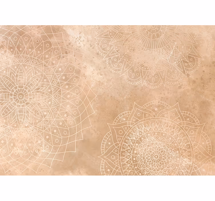 Roller blind beige mandala vintage design - TenStickers