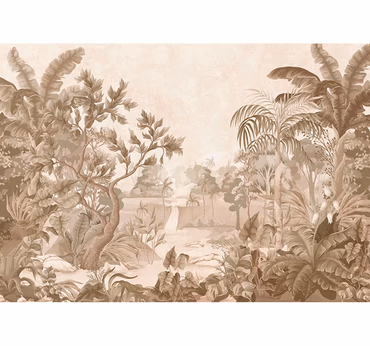 Roller blind beige tropical jungle views - TenStickers