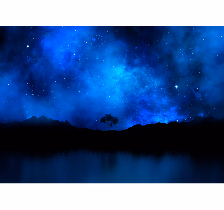 Blue blind stellar nebula design - TenStickers