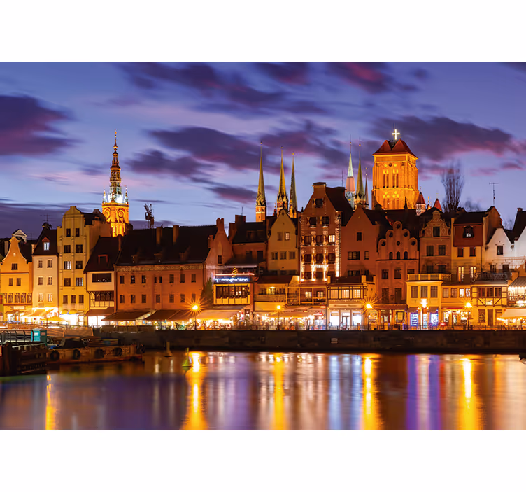 Blue blind gdańsk by night - TenStickers