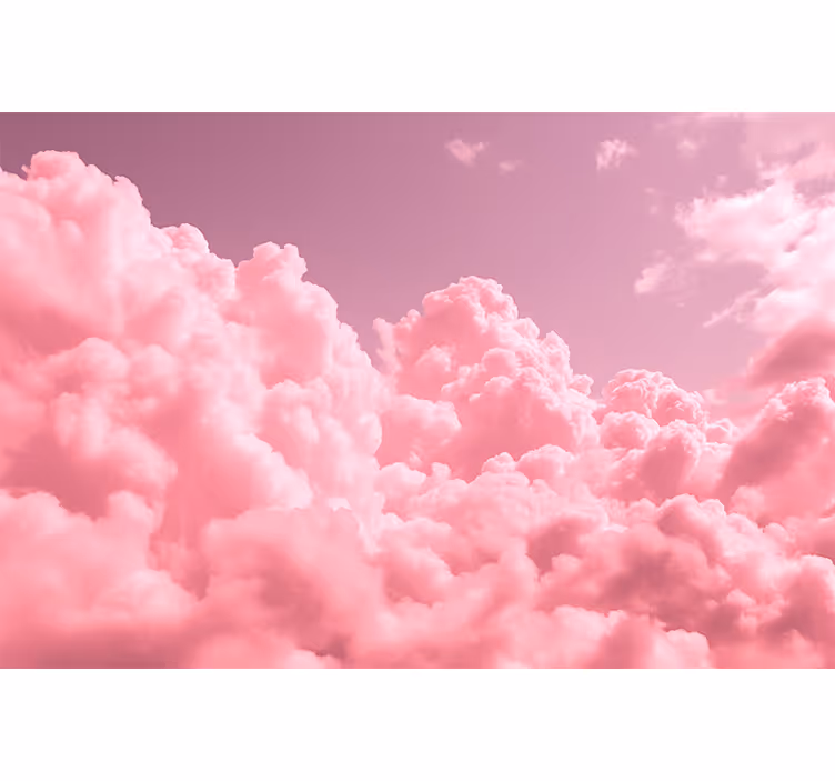 Roller blind pink pink fluffy clouds - TenStickers