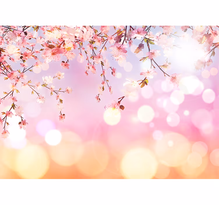 Roller blind pink cherry blossom 3d - TenStickers