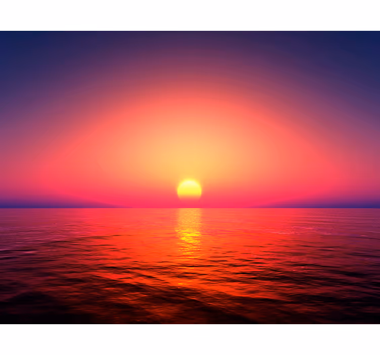 Living room blind sunset at sea - TenStickers