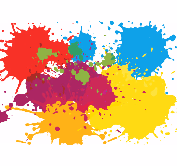Living room blind with vibrant color splashes - TenStickers