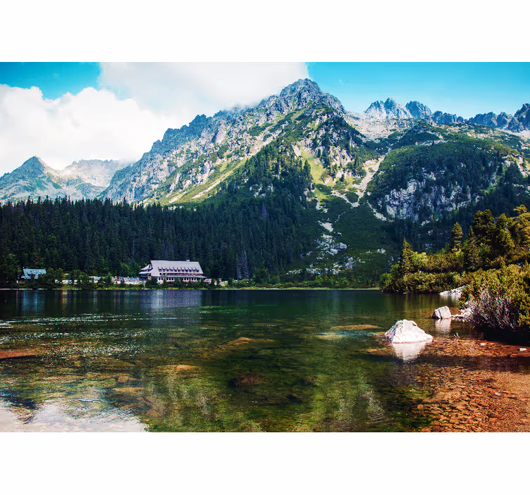 Living room blind polish tatry lake design - TenStickers
