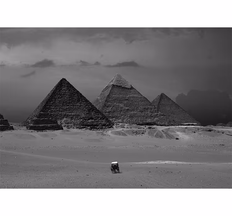 Living room blind wall mural of egyptian pyramids - TenStickers