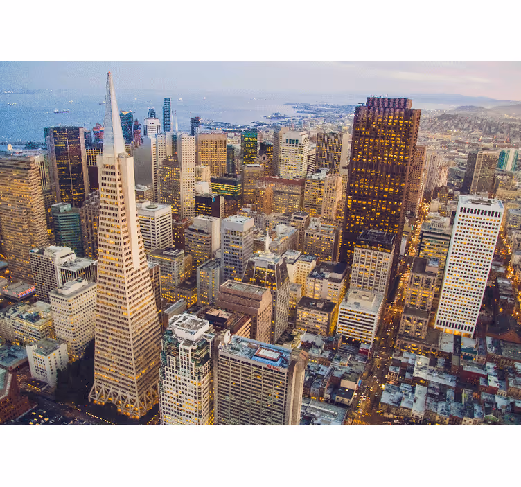 Living room blind inspired by san francisco's skylines - TenStickers