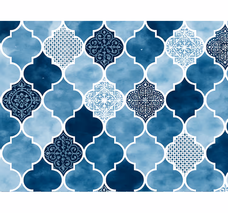 Blue blind blue watercolor moroccan - TenStickers