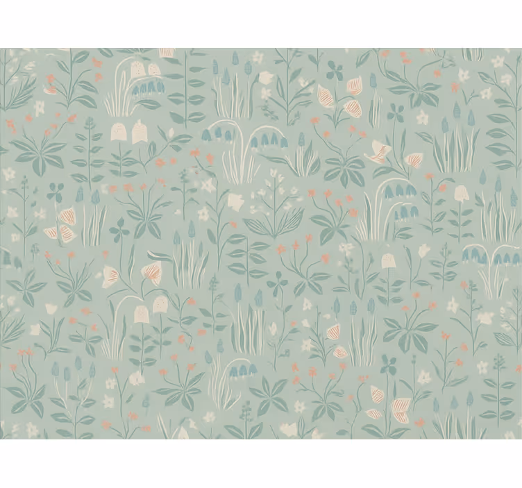 Blue blind scandinavian floral - TenStickers