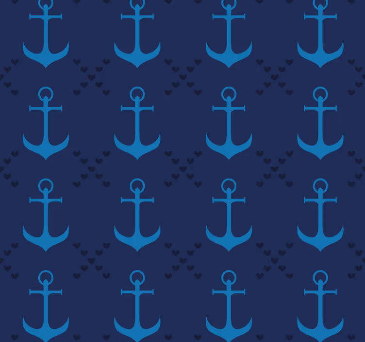 Blue blind with navy blue anchors - TenStickers