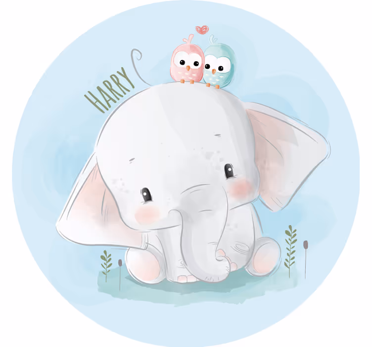 Blue blind blue large elephant - TenStickers