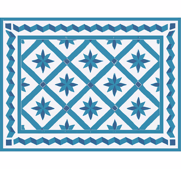Blue blind geometric star tiles - TenStickers