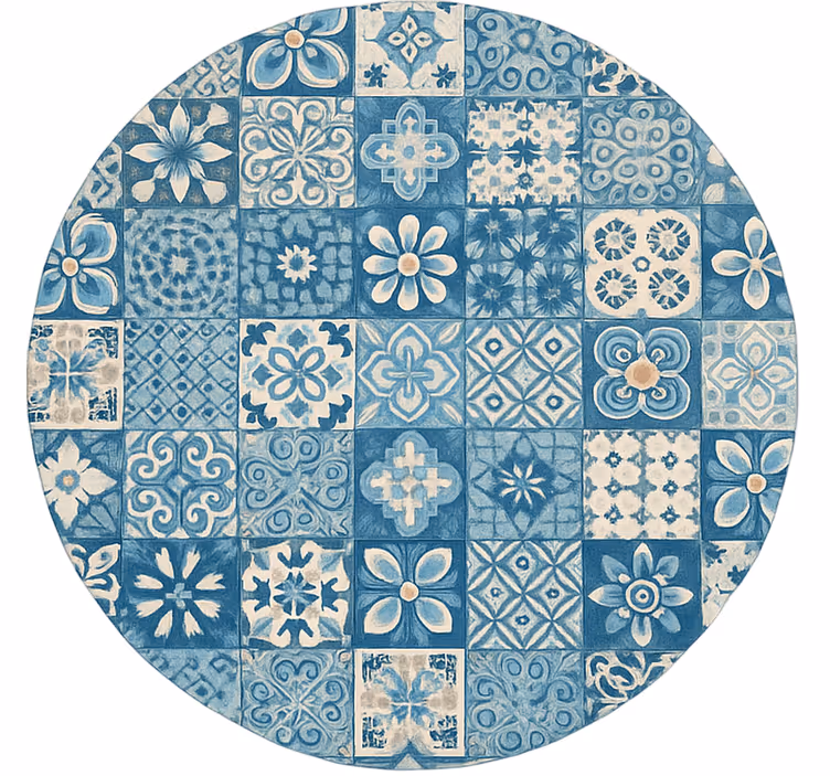 Blue blind circular mosaic tiles - TenStickers