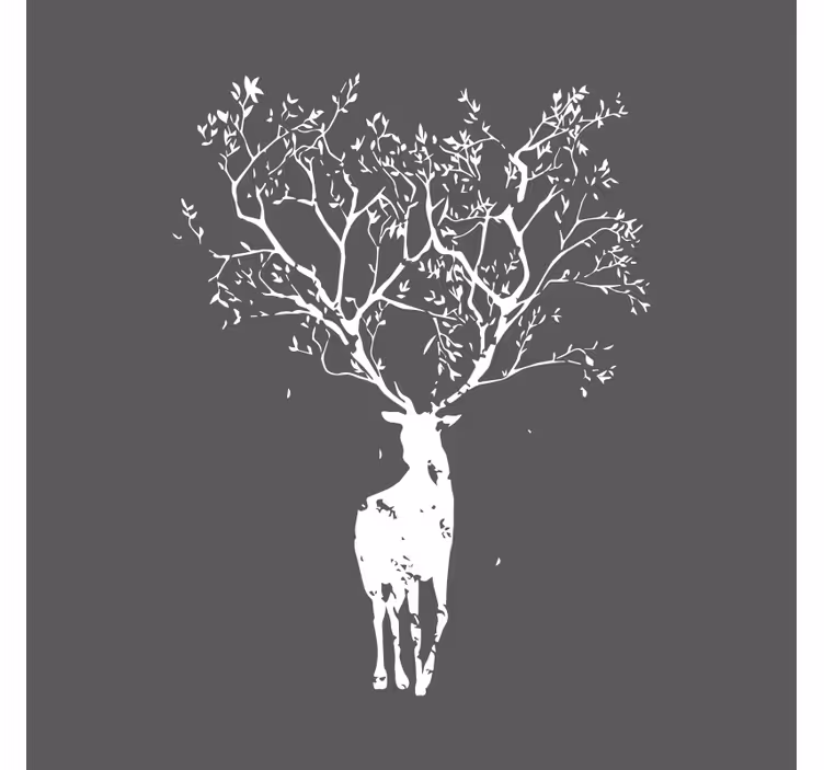 Living room blind with tree stag design - TenStickers