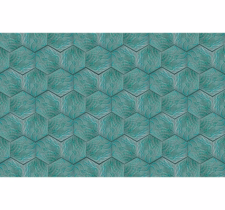 Green roller blind gaudí green tile design - TenStickers