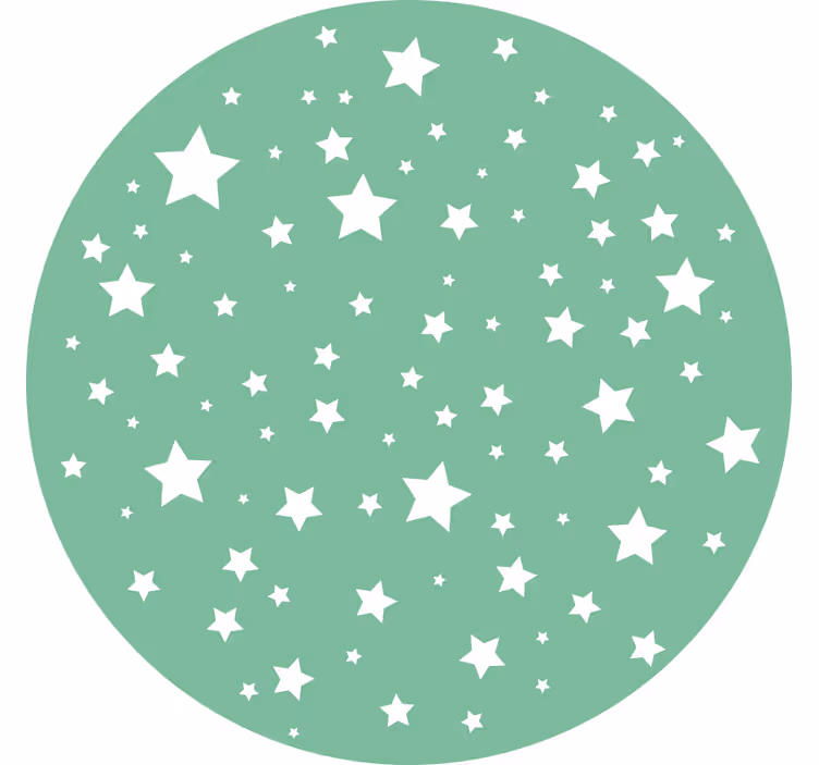 Green roller blind green stars circular - TenStickers