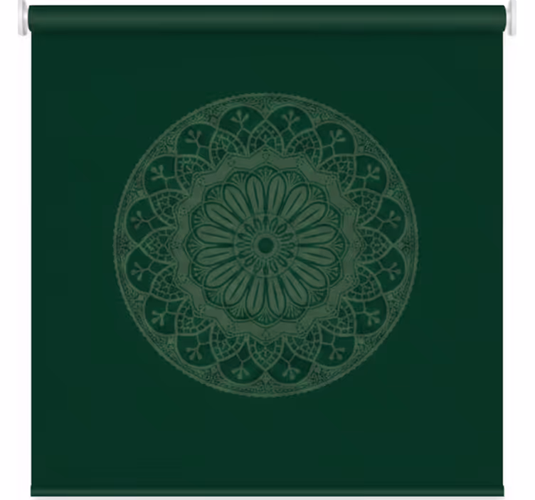 Green roller blind with green mandala pattern - TenStickers