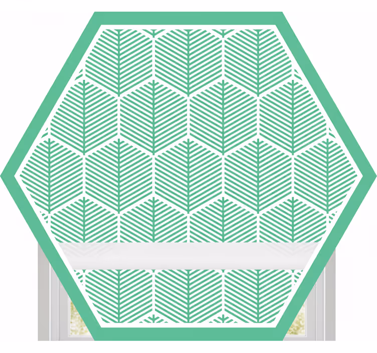 Green roller blind with hexagon plant design - TenStickers