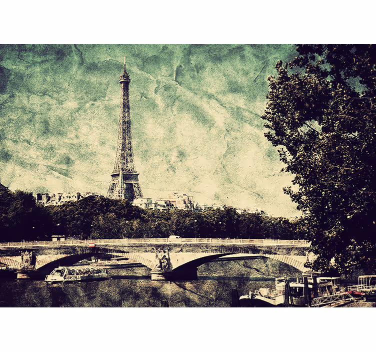 Living room blind parisian illustration - TenStickers